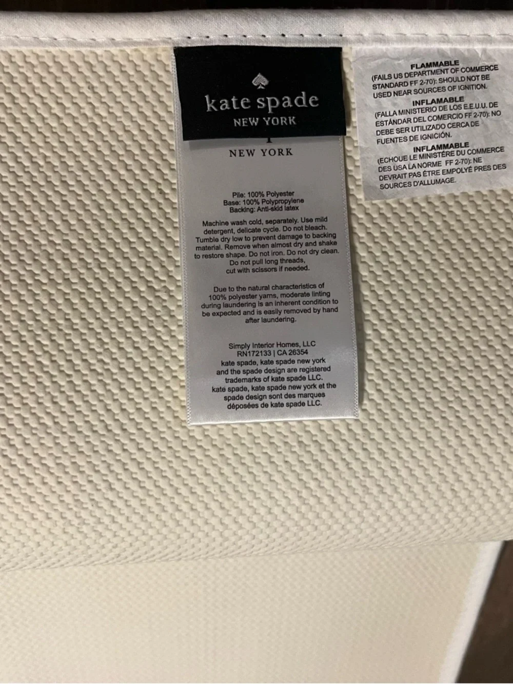 Kate Spade New York Yellow and White Stripe Bath Rug 17x24in.